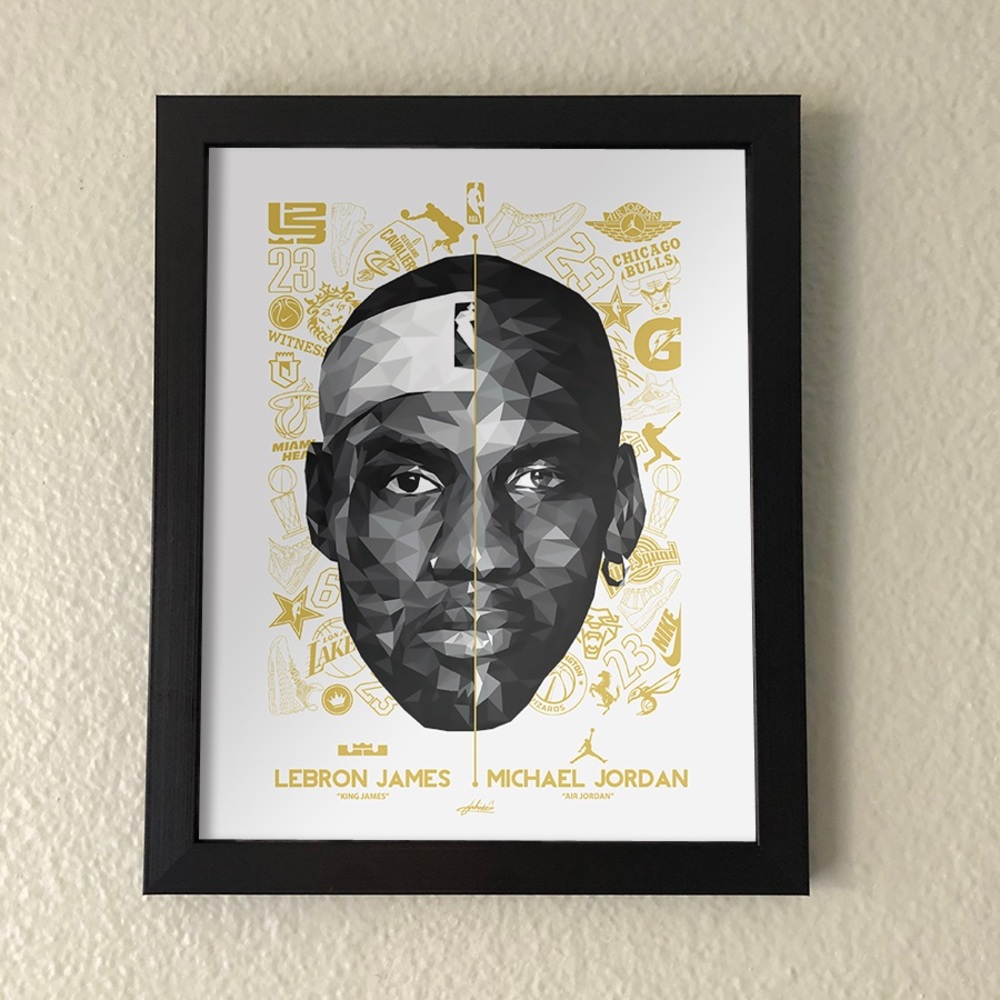 Lebron James and Michael Jordan Wall Art